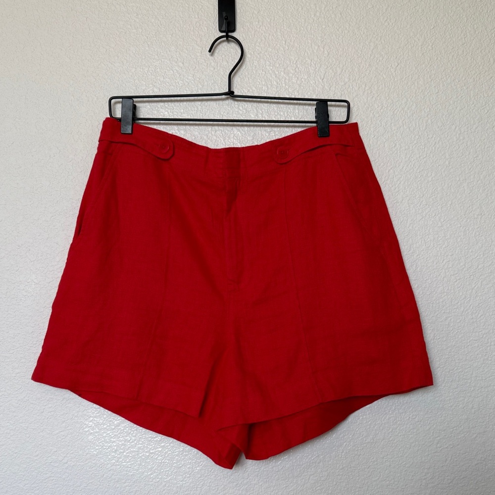 Madewell Clean Button-Tab Shorts in 100% Linen
